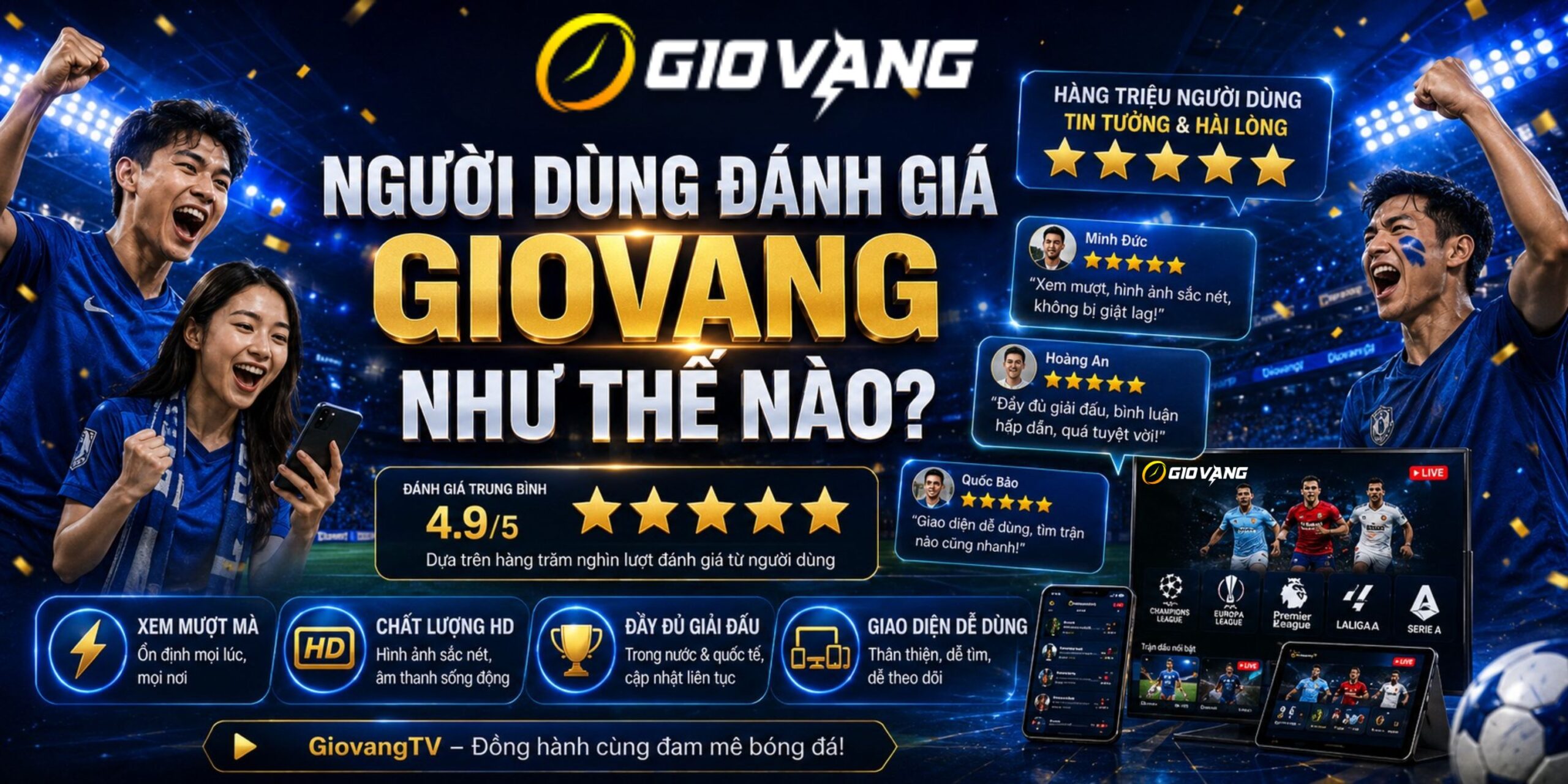 Người dùng đánh giá như thế nào về kênh tructiepbongda Giờ Vàng TV