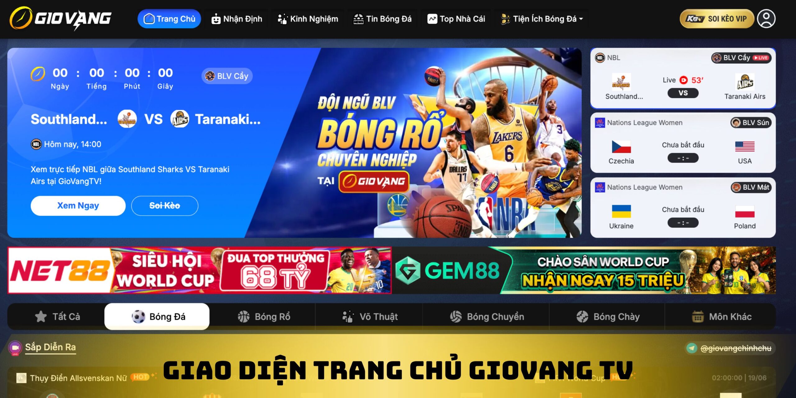 Trang chủ chính thức của giovang tv