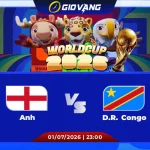 Soi kèo Anh vs DR Congo 23h00 ngày 01/7/2026 – World Cup 2026