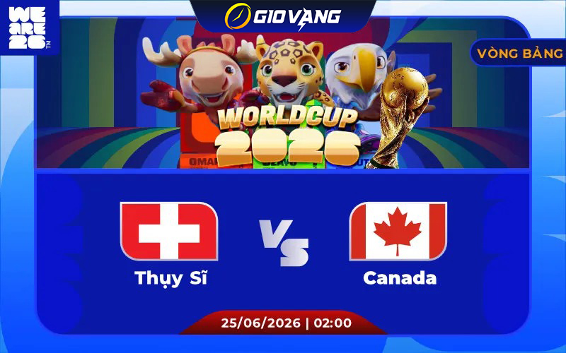 Soi kèo Thụy Sĩ vs Canada 02h00 ngày 25/6/2026 – World Cup 2026