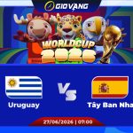Soi kèo Uruguay vs Tây Ban Nha 07h00 ngày 27/6/2026 – World Cup 2026
